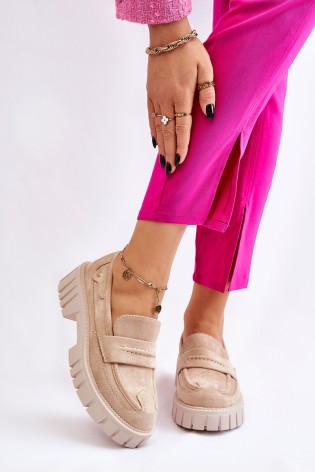 Šviesios smėlio spalvos stilingi batai-UK132P BEIGE