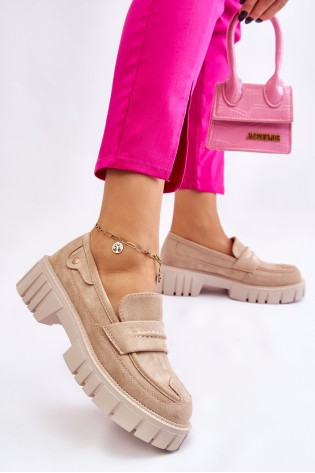 Šviesios smėlio spalvos stilingi batai-UK132P BEIGE