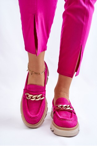 Stilingi Loafers stiliaus batai-C1237-5 FUCHSIA