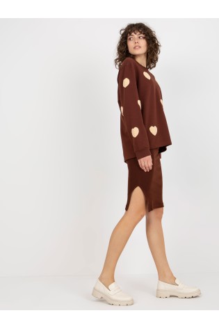 Stilingas rudas suknelės ir palaidinės komplektas-FA-KMPL-8317.22