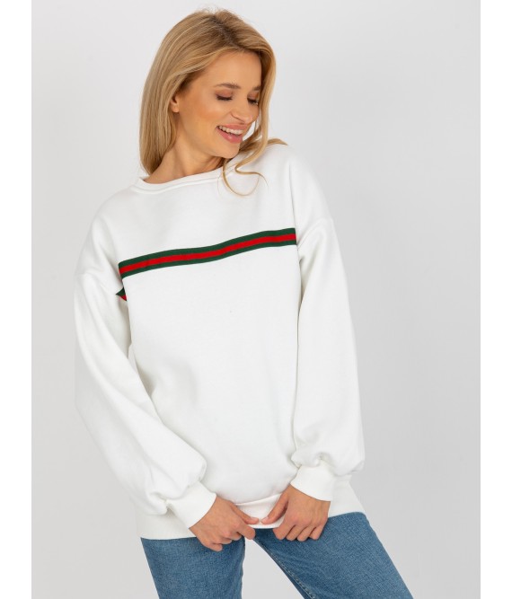 Baltas džemperis su originalia juostele-EM-BL-760.01