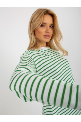 Žalias megztinis su dryželiais-LC-SW-6006.22