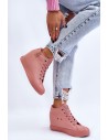 Rožiniai Big Star batai su paslėpta platforma-LL274036 NUDE