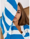 Mėlynas-baltas dryžuotas megztinis moterims-LC-SW-8030.29P
