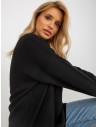 Stilingas juodas laisvas megztinis moterims-BA-SW-10175.06X