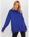 Stilingas mėlynas laisvas megztinis moteirms-BA-SW-10175.06X
