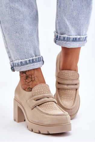 Stilingi natūralios odos smėlio spalvos batai-20125 W.BEŻ+BOLZANO