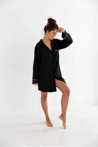 Nightgown Koszula Nocna Model Evita Black - Sensis-175875
