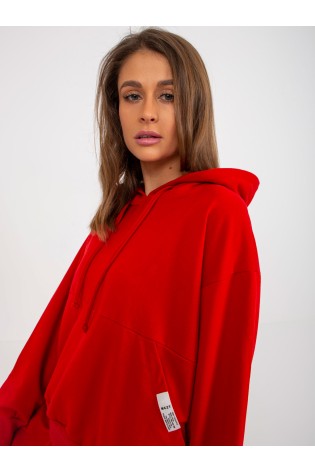 Raudonas sportinio stiliaus kostiumas moterims su ženkliukais-RV-KMPL-8161.23X