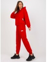 Raudonas sportinio stiliaus kostiumas moterims su ženkliukais-RV-KMPL-8161.23X
