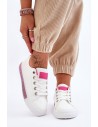 Balti odiniai sneakers bateliai moterims-LA222 FUSHIA