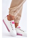 Balti odiniai sneakers bateliai moterims-LA222 FUSHIA