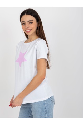 Balti klasikiniai marškinėliai su žvaigždute-RV-TS-8626.00