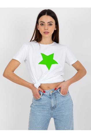 Klasikiniai balti marškinėliai su žvaigždute-RV-TS-8626.00