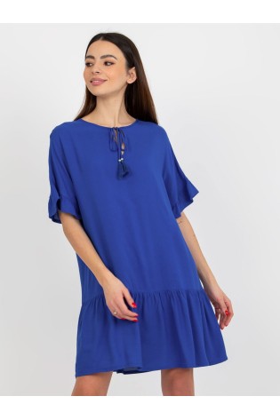 Gražios mėlynos spalvos patogi suknelė-D73761M30306B