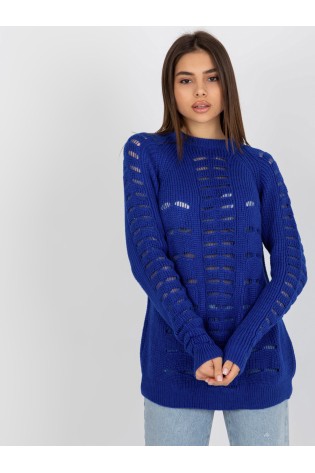 Kobalto mėlynas ažūrinis megztinis-BA-SW-8056.21P
