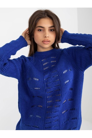 Kobalto mėlynas ažūrinis megztinis-BA-SW-8056.21P