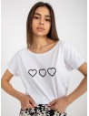 Balti marškinėliai su širdelėmis-RV-TS-5650.07P
