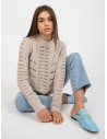 Smėlio spalvos ažūrinis megztinis-BA-SW-8056.21P