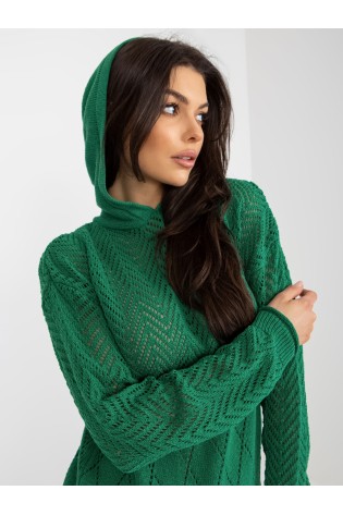 Žalias ažūrinis megztas džemperis moterims-BA-SW-2003.51P