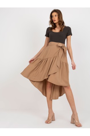 Šviesiai rudas stilingas sijonas-CHA-SD-1036.77P
