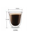 Dvigubo stiklo puodeliai 220ml kavai, rinkinyje 2 SZK30ZETAW2-SZK30ZESTAW2
