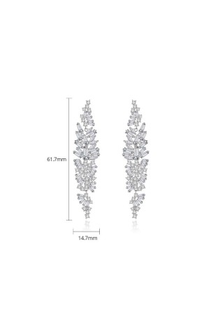 Vestuviniai kabantys auskarai su kristalais, nerūdijančio plieno KSL89-KSL89