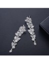 Iškilmingi vestuviniai kabantys auskarai su kristalais, nerūdijančio plieno KSL94-KSL94