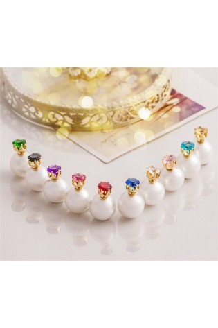 Perlų auskarai su kristalu K70R, spalva: rožinė-K70R
