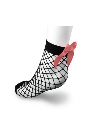 Tinklinės kojinės su rožiniu kaspinu SKAR01R-SKAR01R