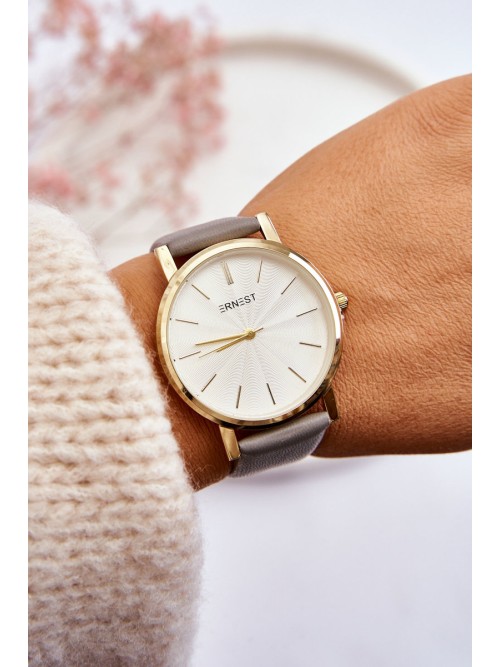 Moteriškas laikrodis su auksiniu dėklu Ernest Grey Vega-ZEG.E905 GREY