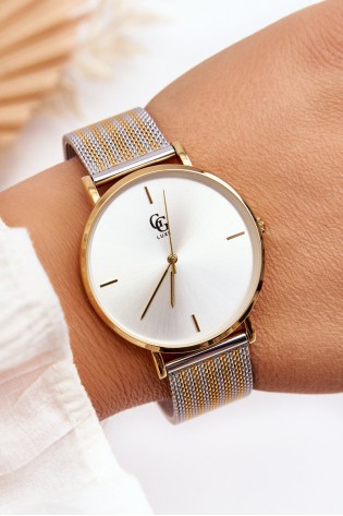 Moteriškas laikrodis GG Luxe, sidabro ir aukso pluoštas-ZEG.CC-T001RA SIL/GLD