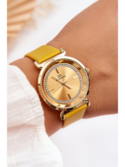 Giorgio&Dario klasikinis moteriškas odinis laikrodis geltonas-ZEG.220402 YELLOW