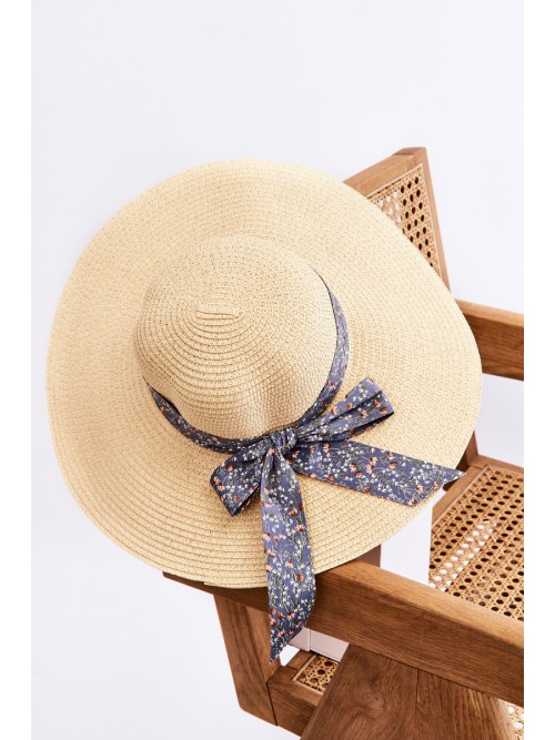 Stilinga vasariška moteriška skrybėlė-KAP.231328 L.BEI/BLUE