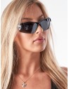 Moteriški sportiniai akiniai nuo saulės - juodi-OKU-7356-1B