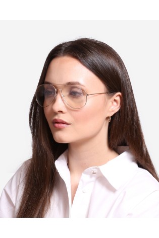 Stilingi skaidrūs akiniai auksiniu rėmeliu-OKU-804-30GO