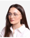 Stilingi skaidrūs akiniai sidabriniu rėmeliu-OKU-804-30S
