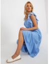 Laisva mėlyna universali suknelė-DHJ-SK-8352.04