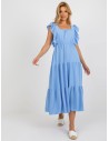 Laisva mėlyna universali suknelė-DHJ-SK-8352.04