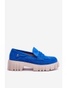 Sodrios mėlynos spalvos stilingi zomšiniai batai-UK132P BLUE