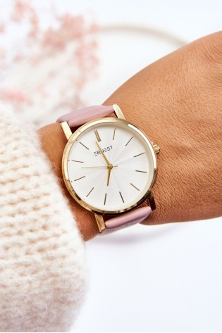 Moteriškas stilingas subtilus laikrodis-ZEG.E905 PINK