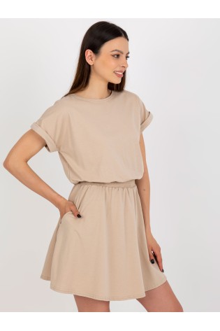 Smėlio spalvos suknelė su kišenėmis-WN-SK-657.28
