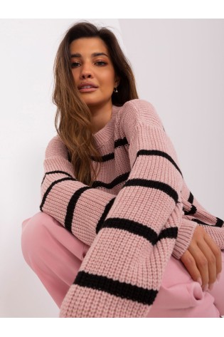 Rožinis jaukus stilingas megztinis-BA-SW-8025.38P