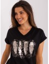 Juodi marškinėliai moterims-RV-BZ-8955.10