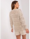 Smėlio spalvos stilingas ažūrinis megztinis-BA-SW-9007.85P