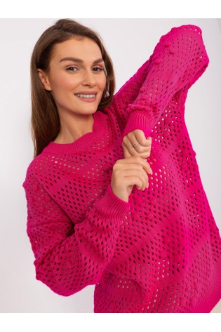 Fuksija spalvos ažūrinis megztinis-BA-SW-9007.85P