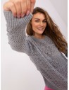 Pilkas ažūrinis megztinis-BA-SW-9007.85P