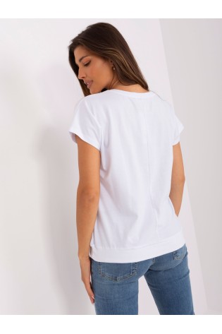 Balti marškinėliai su gėlėmis-RV-BZ-8950.89P