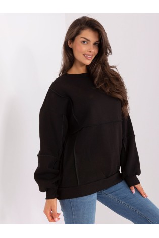 Juodas stilingas laisvas džemperis-EM-BL-763.00P