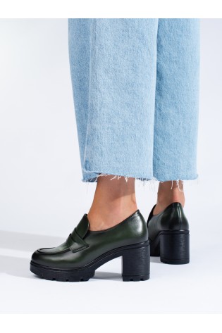 Tamsiai žali stilingi moteriški batai-23-12154GR